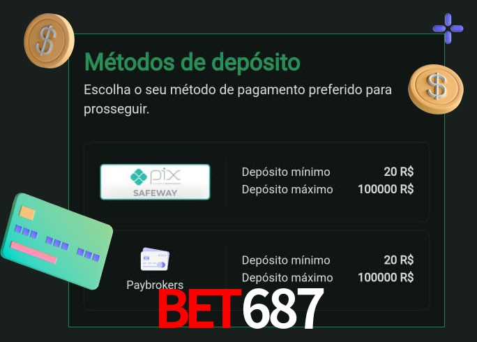 O cassino bet687 oferece uma grande variedade de métodos de pagamento